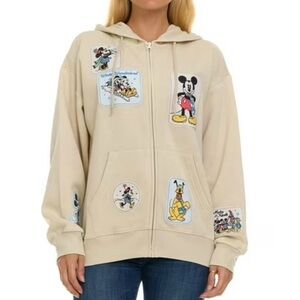 Disney Women's Beige Hoodie with Character Graphics
